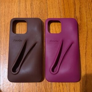 Rhode Brown and Burgandy iPhone 14 Pro Max Cases